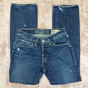 Hollister button fly jeans, medium wash denim‎